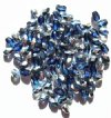 100 6x4mm Blue Helio Faceted Oval Beads